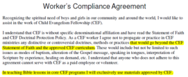 CEF volunteers must use CEF materials