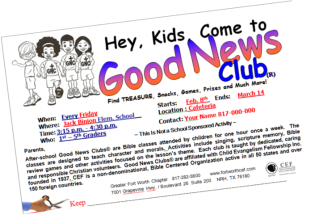 Good News Club Take-Home Flyer (Fort Worth CEF)